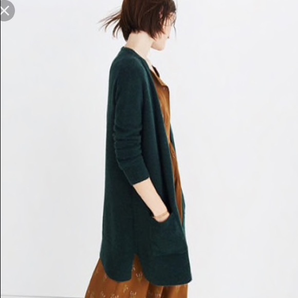 Madewell Kent Wool Cardigan Forest Green Sz M - Picture 4 of 11